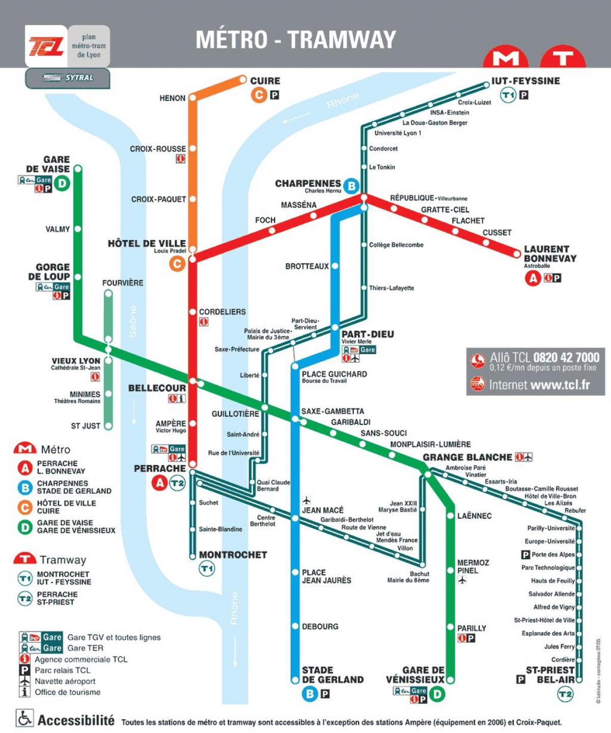 Lyon france metro map