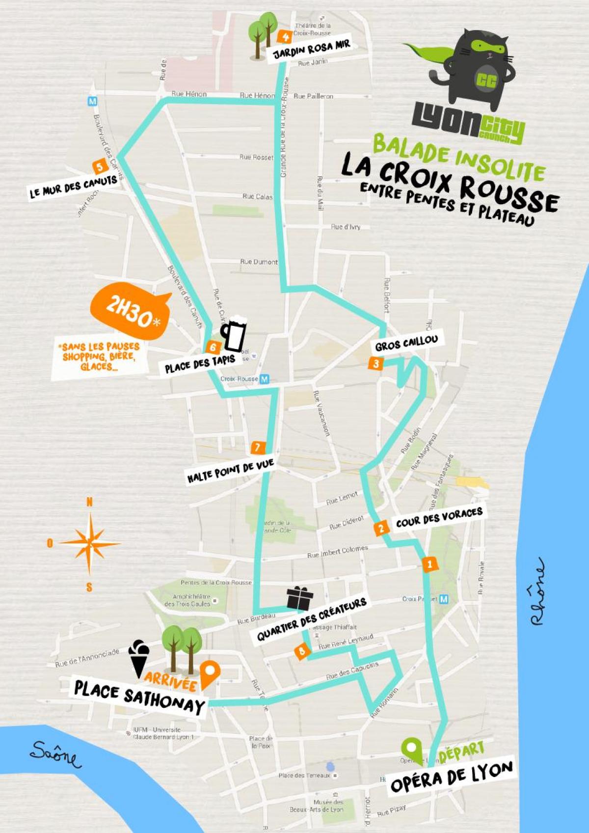 map of croix rousse Lyon 