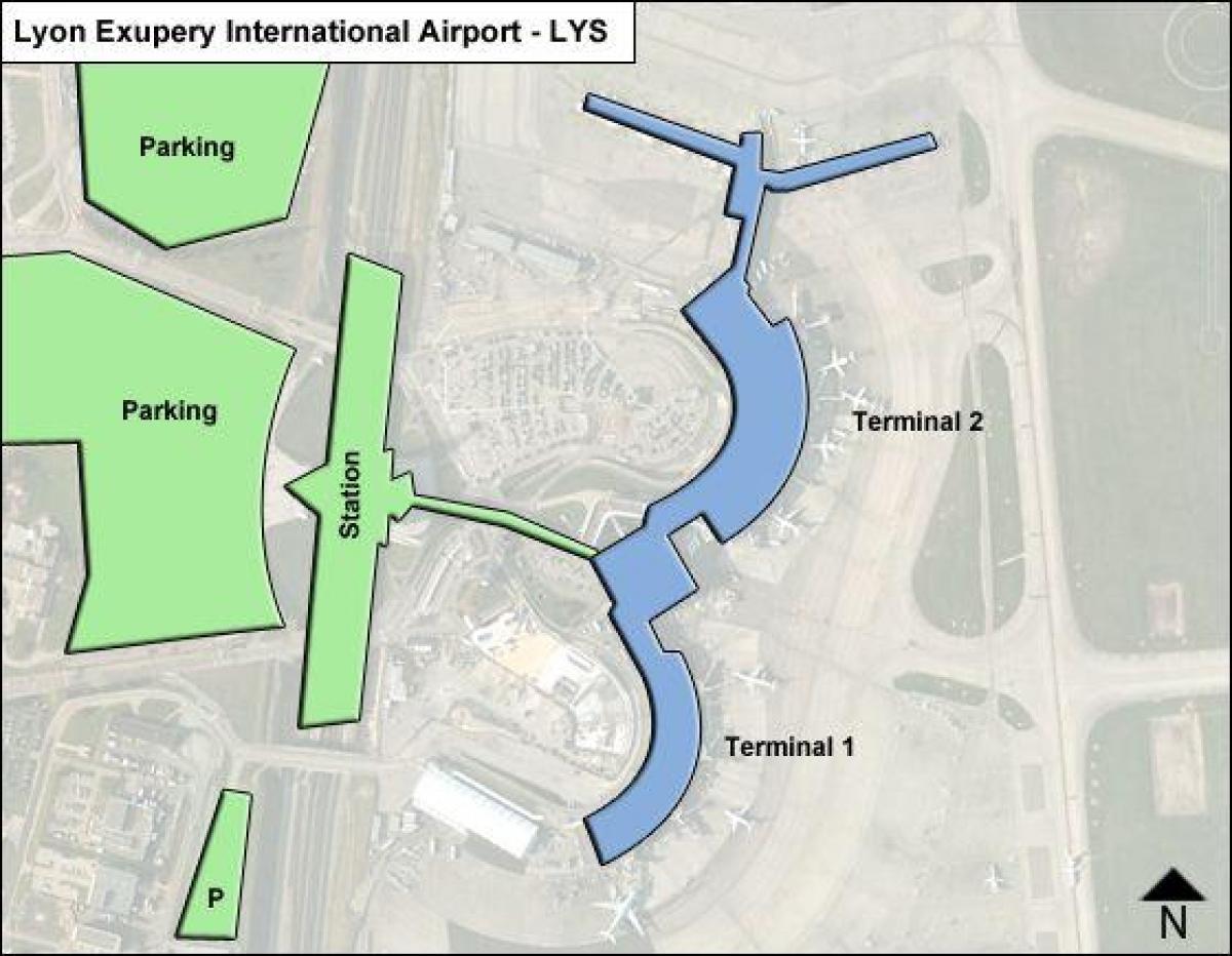 Map of Lyon airport terminal