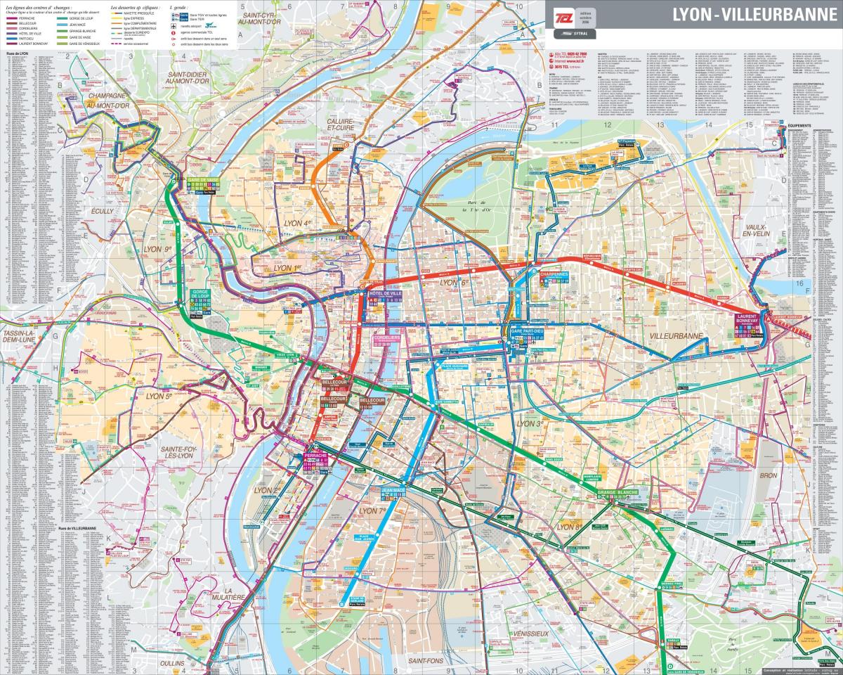 Lyon france bus map