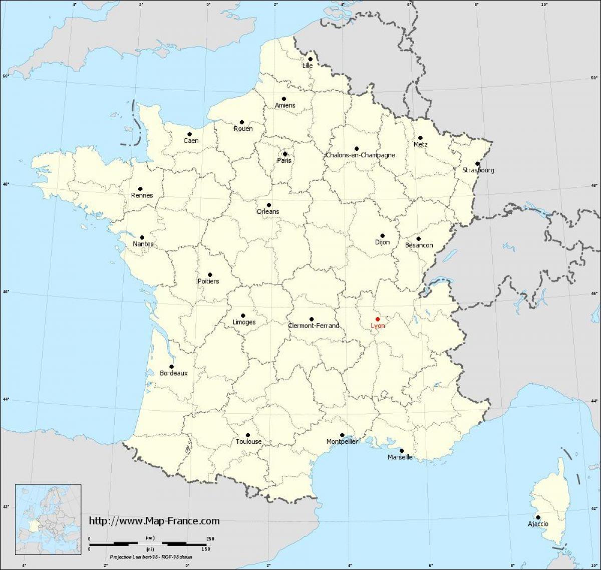 Lyon on the map