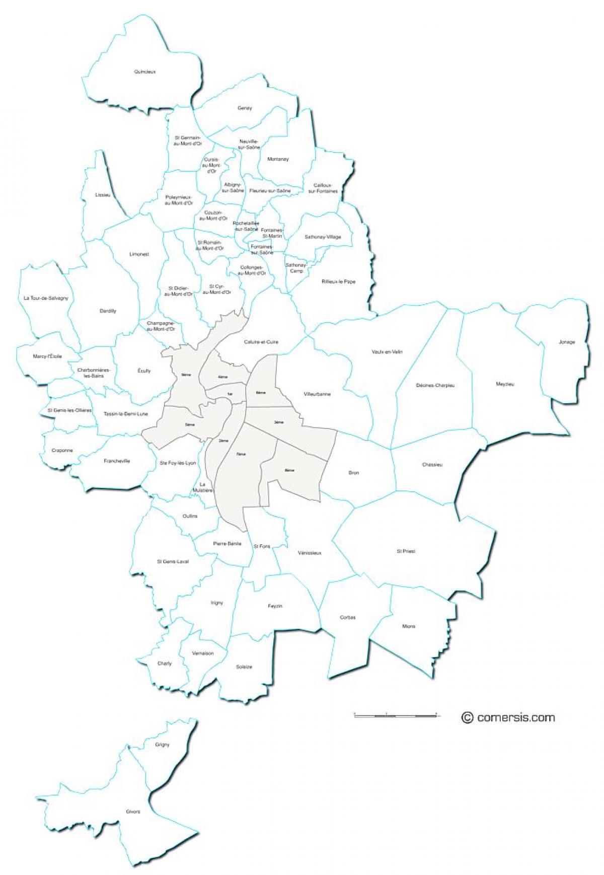 map of france Lyon region