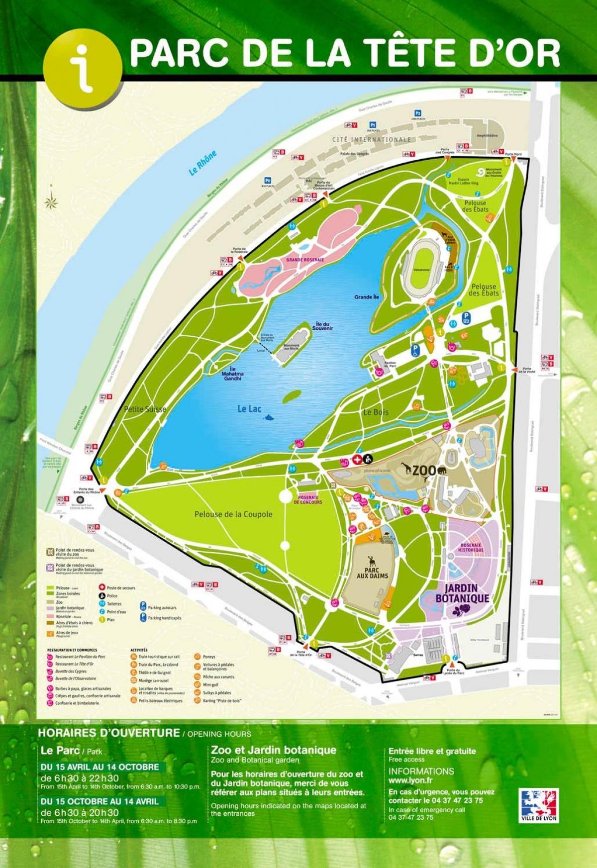 map of Lyon park