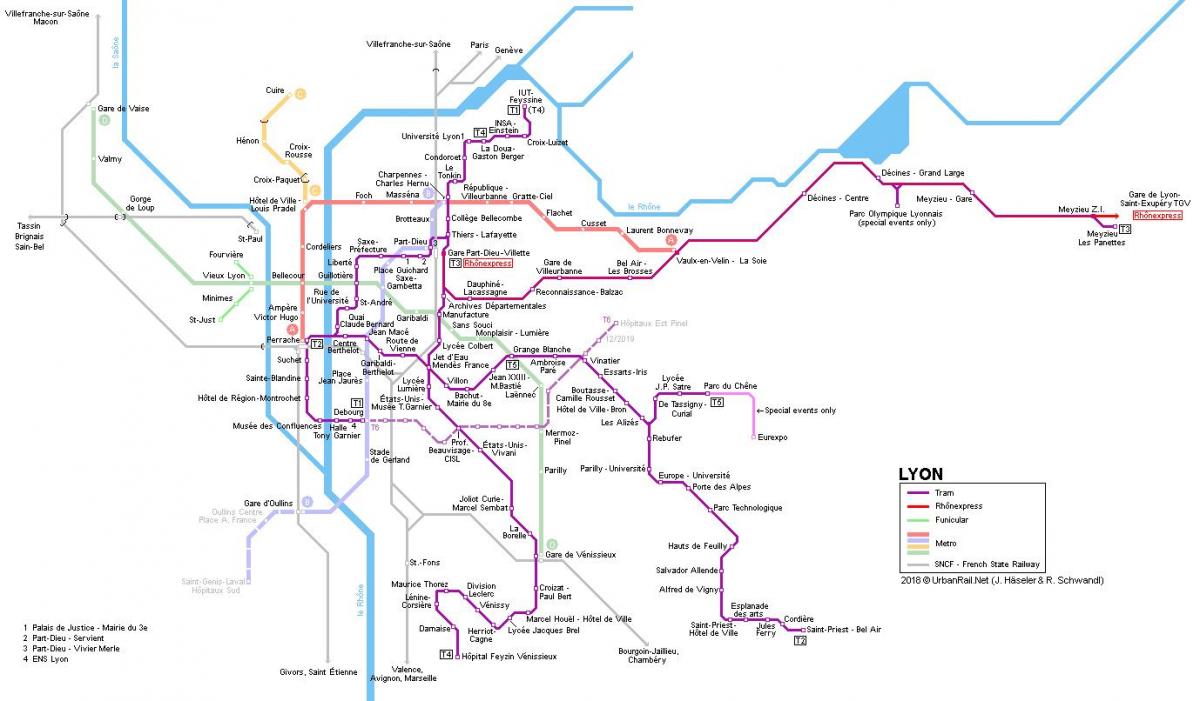map of rhone express Lyon