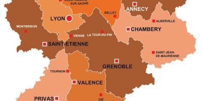 Lyon region france map