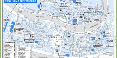Map of old town Lyon france